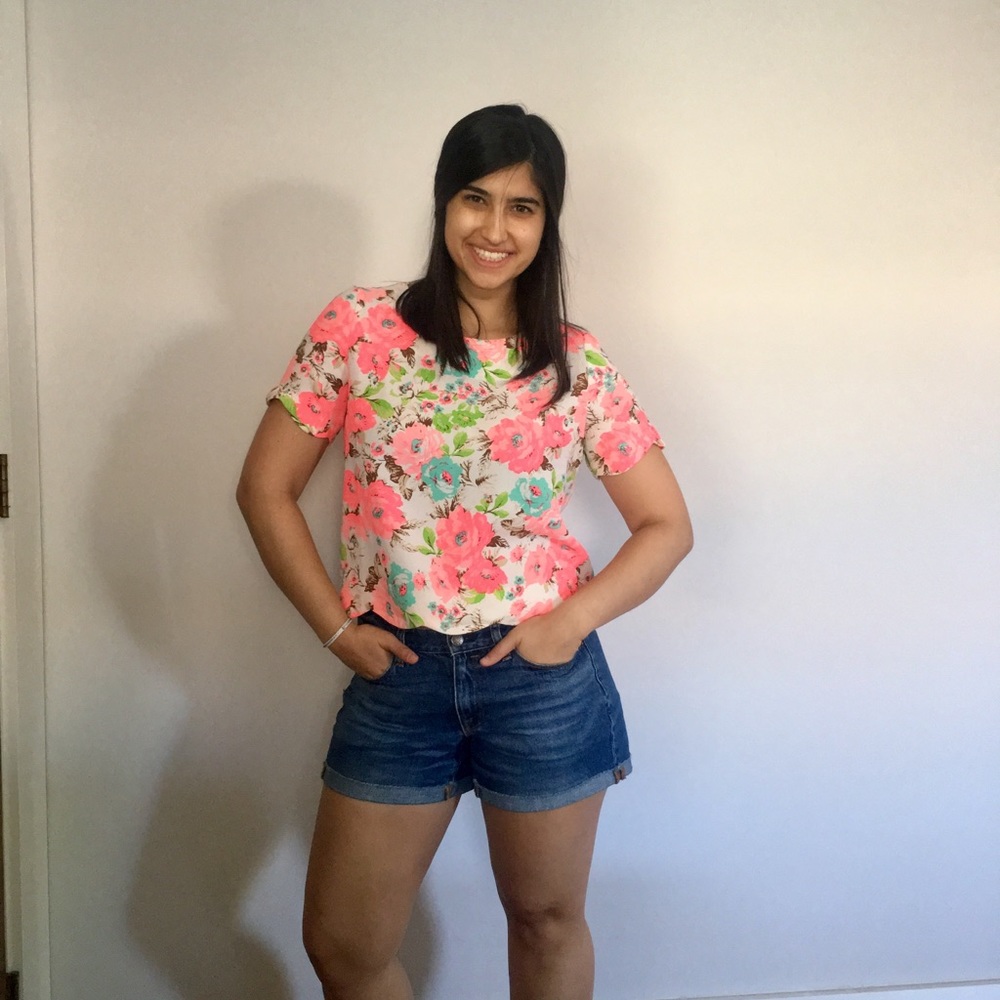 Slightly cropped floral top
